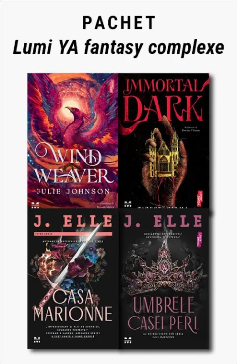 Coperta cărții Pachet Lumi YA fantasy complexe. Wind weaver/Immortal Dark/Casa Marionne/Umbrele casei Perl - Julie Johnson