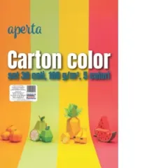 Coperta cărții Carton color A4 Aperta. Set 30 coli, 160 g/mp, 5 culori intense