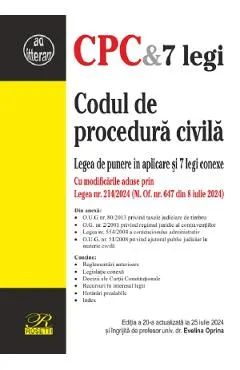 Coperta cărții Codul de procedura civila Ed.20 Act. 25 iulie 2024