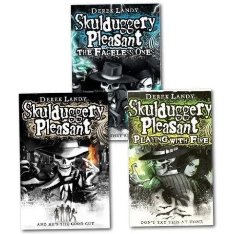 Coperta cărții Skulduggery Pleasant, Book 1-3: Skulduggery Pleasant; Playing With Fire; The Faceless Ones