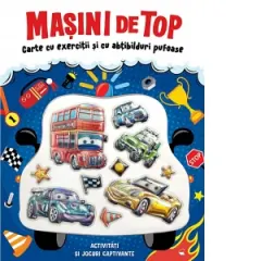 Coperta cărții Masini de top. Carte cu exercitii si cu abtibilduri pufoase