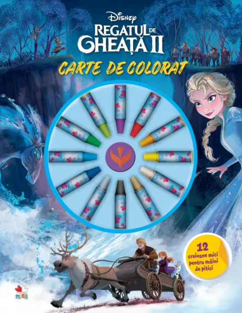 Coperta cărții Disney. Regatul de gheață II. Carte de colorat. 12 creioane mici pentru mâini de pitici