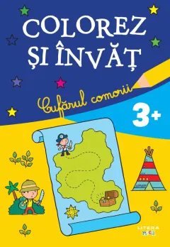 Coperta cărții Colorez si invat. Cufarul comorii (3+)