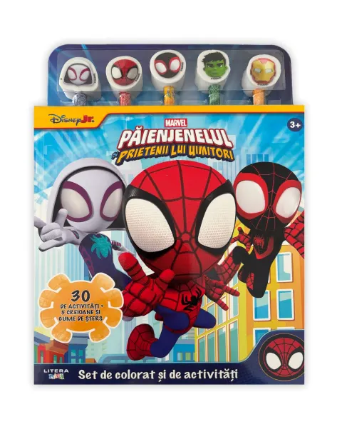 Coperta cărții Marvel. Paienjenelul si prietenii lui uimitori. Set de colorat si de activitati