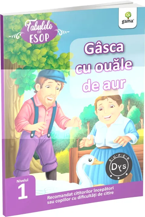 Coperta cărții Gasca cu ouale de aur. Fabulele lui Esop: Nivelul 1