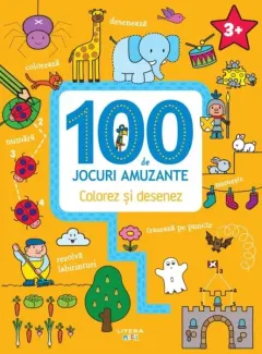 Coperta cărții 100 de jocuri amuzante. Colorez si desenez