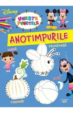 Coperta cărții Disney. Uneste punctele. Anotimpurile