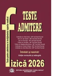 Coperta cărții Teste de fizica 2026 pentru admiterea in invatamantul universitar medical