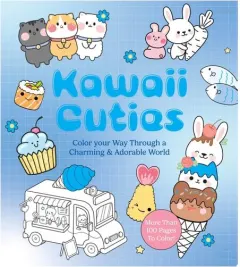 Coperta cărții Kawaii Cuties: Color Your Way Through A Charming A(...)