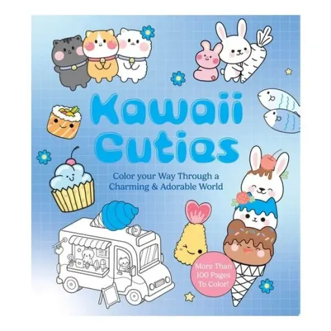 Coperta cărții Kawaii Cuties: Color Your Way Through A Charming A(...)