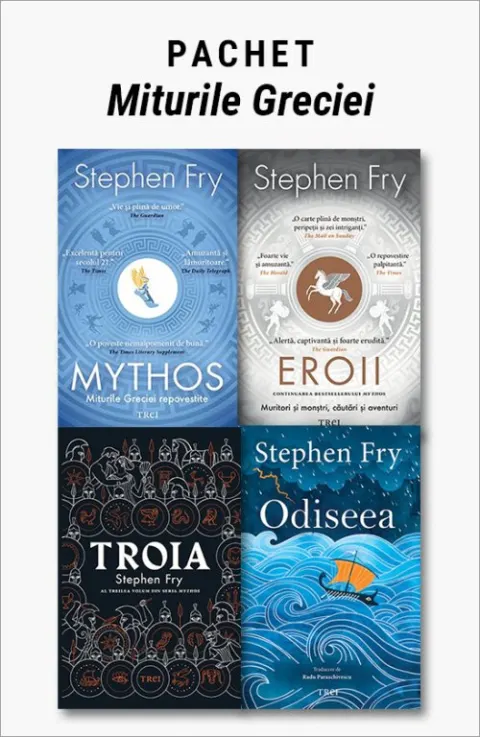 Coperta cărții Pachet Miturile Greciei. Mythos/Eroii/Troia/Odiseea - Stephen Fry