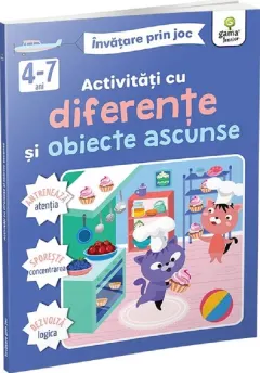 Coperta cărții Activitati cu diferente si obiecte ascunse. Invatare prin joc 4-7 ani