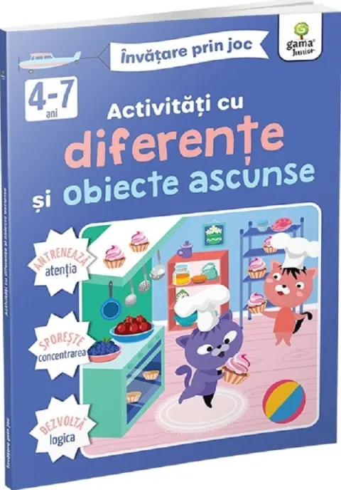Coperta cărții Activitati cu diferente si obiecte ascunse. Invatare prin joc 4-7 ani