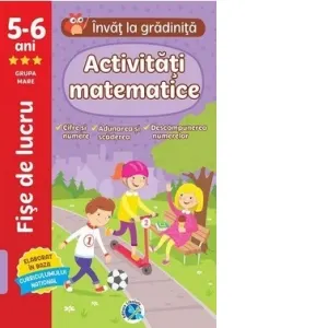 Coperta cărții Activitati matematice: 5-6 ani, grupa mare. lnvat la gradinita (fise de lucru)