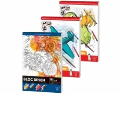 Coperta cărții Bloc de desen A4, 110 g, 16 file, diverse modele, Pigna