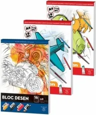Coperta cărții Bloc de desen A4, 110 g, 16 file, diverse modele, Pigna