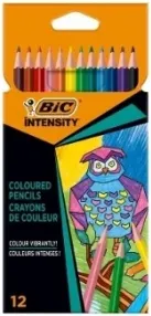 Coperta cărții Creioane colorate Intensity, mina ultra-rezistenta, 12 culori/set BIC