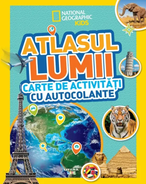 Coperta cărții National Geographic Kids. Atlasul lumii. Carte de activitati cu autocolante