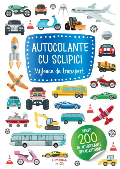 Coperta cărții Autocolante cu sclipici. Mijloace de transport