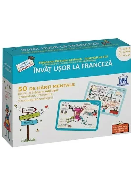 Coperta cărții Invat usor la Franceza: 50 de harti mentale - Volumul II - Cls. a III-a, a IV-a, a V-a