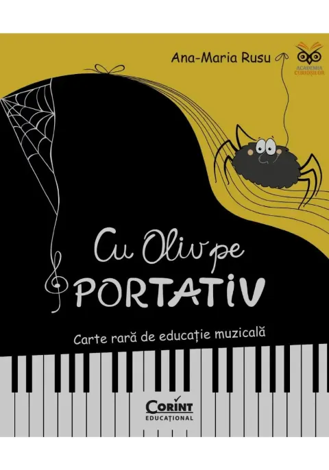 Coperta cărții Cu Oliv pe portativ. Carte rara de educatie muzicala