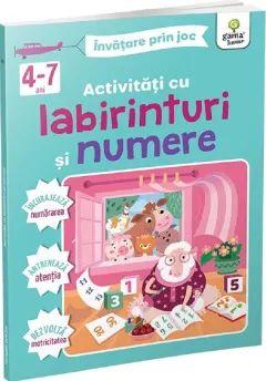 Coperta cărții Activitati cu labirinturi si numere. Invatare prin joc 4-7 ani
