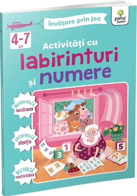 Coperta cărții Activitati cu labirinturi si numere. Invatare prin joc 4-7 ani