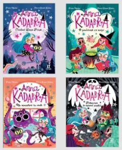 Coperta cărții Pachet 4 volume Anna Kadabra - Iubesc magia si aventura: 1. Clubul Luna Plina; 2. O problema cu aripi; 3. Un monstru in cada; 4. Petrecere la miezul noptii
