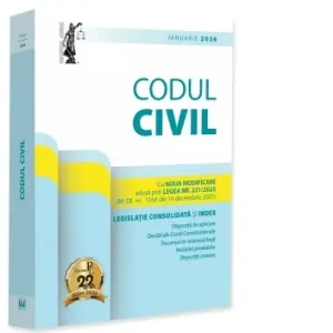 Coperta cărții Codul civil. Ianuarie 2026. Editie tiparita pe hartie alba