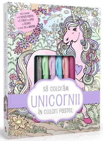 Coperta cărții Să colorăm unicornii în culori pastel