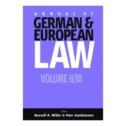 Coperta cărții Annual Of German & European Law