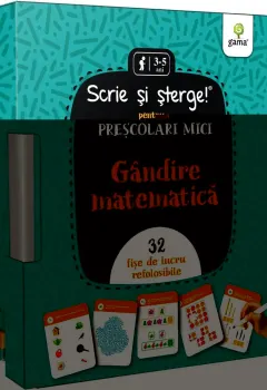 Coperta cărții Gândire matematică. Pentru preșcolari mici. Scrie si sterge