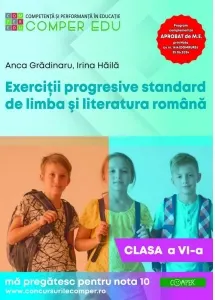 Coperta cărții Exercitii progresive standard de limba si literatura romana, clasa a VI-a