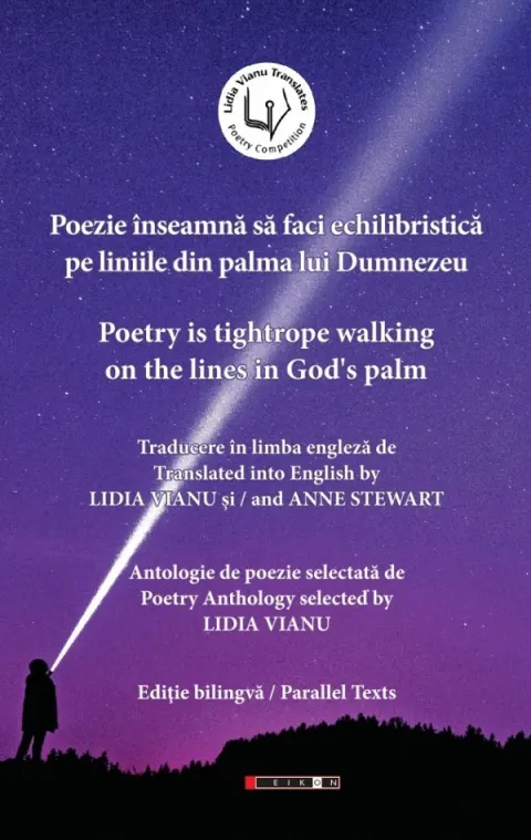 Coperta cărții Poezie inseamna sa faci echilibristica pe liniile din palma lui Dumnezeu