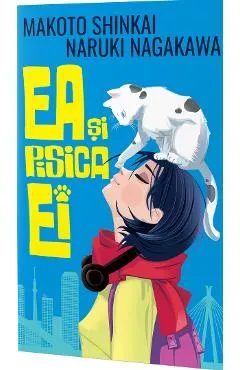 Coperta cărții Ea si pisica ei - Makoto Shinkai, Naruki Nagakawa