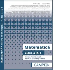 Coperta cărții Matematica. Clasa a IX-a. Filiera tehnologica: servicii, resurse si tehnic