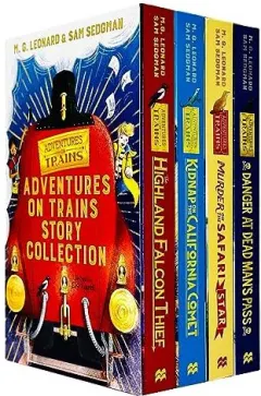 Coperta cărții Adventures on Trains 4 Books Collection Box Set By M. G. Leonard & Sam Sedgman