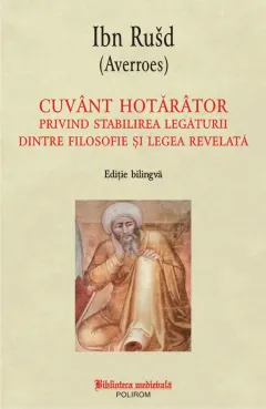 Coperta cărții Cuvant hotarator privind stabilirea legaturii dintre filosofie si legea revelata