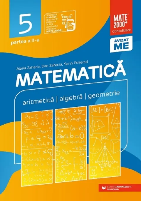 Coperta cărții Matematica. Aritmetica, algebra, geometrie. Clasa a V-a. Consolidare. Partea a II-a