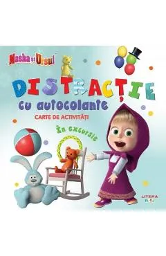 Coperta cărții Masha si Ursul. Distractie cu autocolante. In excursie. Carte de activitati