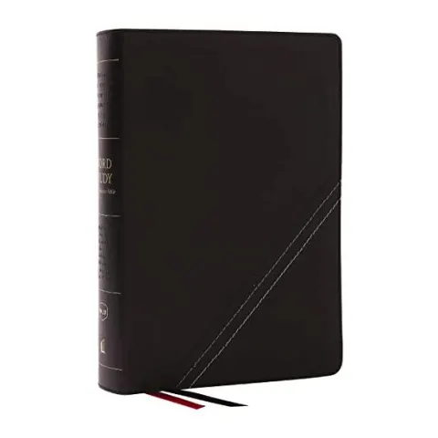 Coperta cărții NKJV, Word Study Reference Bible, Bonded Leather, Black, Red Letter, Comfort Print