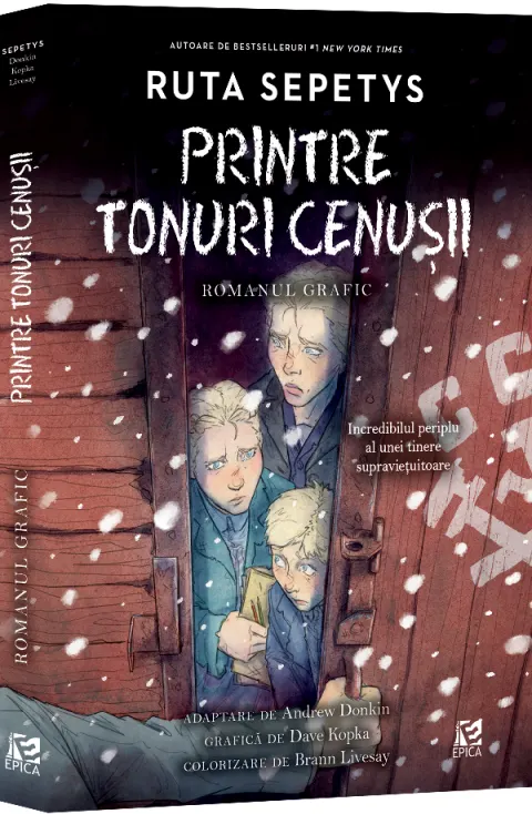 Coperta cărții Printre tonuri cenusii. Romanul grafic