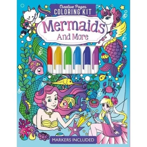 Coperta cărții Mermaids and more creative pages coloring kit