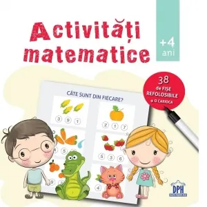 Coperta cărții Activitati matematice +4 ani. 38 de fise refolosibile + o carioca