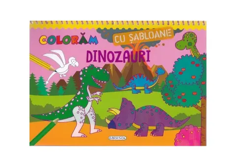 Coperta cărții Colorăm cu șabloane. Dinozauri