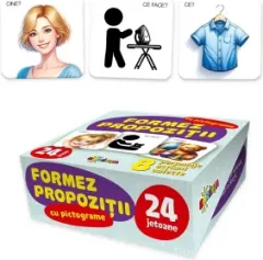 Coperta cărții 24 jetoane. Formez propozitii cu pictograme