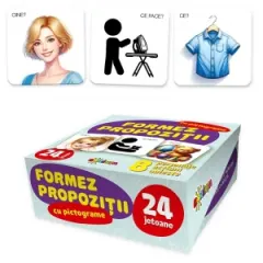 Coperta cărții 24 jetoane. Formez propozitii cu pictograme