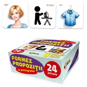Coperta cărții 24 jetoane. Formez propozitii cu pictograme