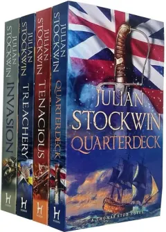 Coperta cărții Julian Stockwin Kydd Series 4 Books Collection Set (quarterdeck, Tenacious, Treachery, Invasion)