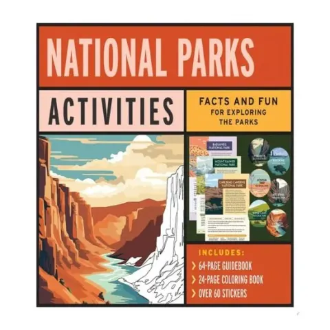 Coperta cărții National Parks Activities Kit Facts and Fun for Exploring the Parks - Includes: 64-page Guidebook, 24-page Coloring Book, Over 60 Stickers